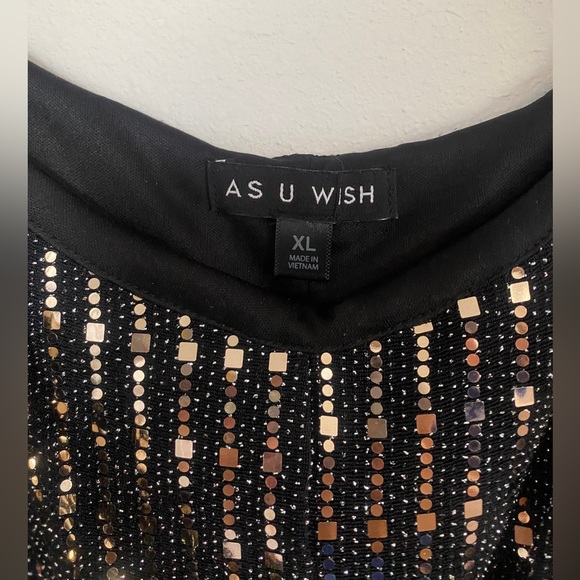AS U WISH Black & Gold Sequin Dress - Picture 4 of 4